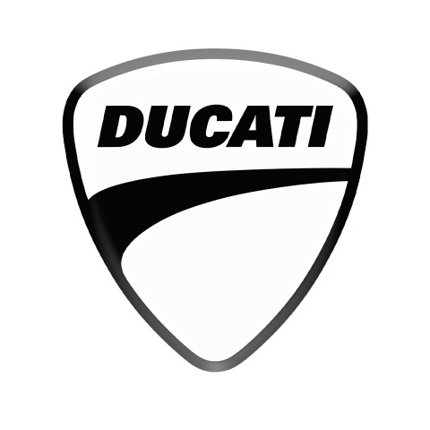 Ducati Domed Emblem Badge Silicone Adhesive Sticker White