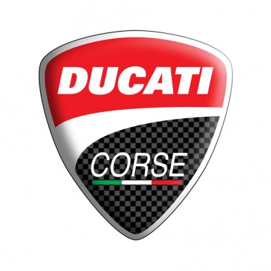 Ducati Epoxy Emblem Badge 3D Domed Logo Carbon