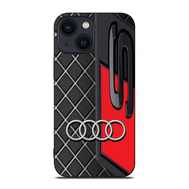 Audi iPhone case rhombus style black and red