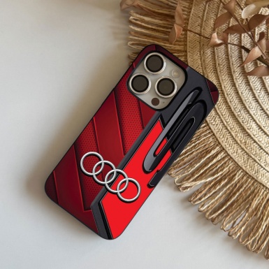 Audi iPhone case red with S line emblem