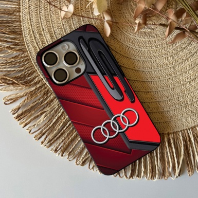 Audi iPhone case red with S line emblem