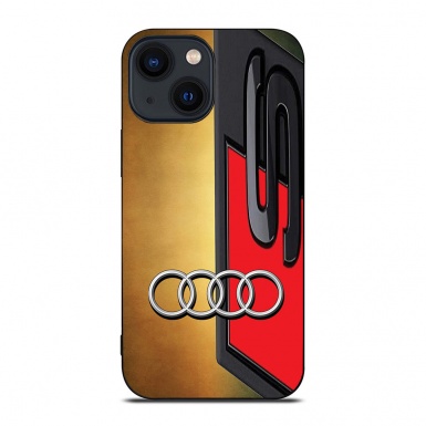 Audi  case for iphone logo S line color gold red and black