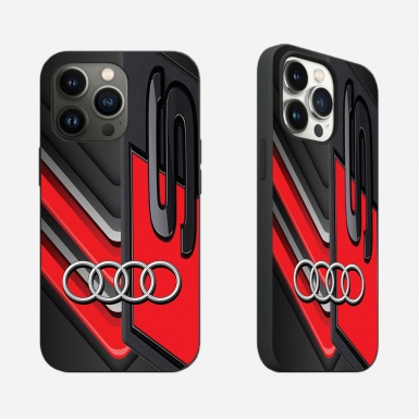 Audi Slim silicone case for iPhone red and black