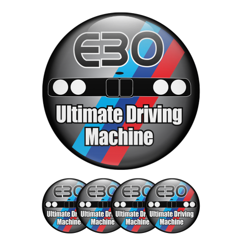 BMW E30 Emblems Wheel Cap Ultimate Machine Black Gradient