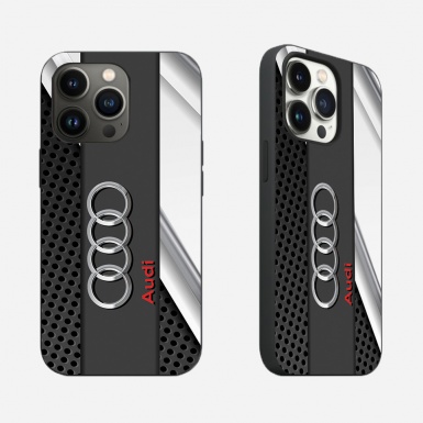 Audi slim case for iPhone style white and dark gray 001