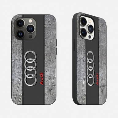 Audi stylish iPhone case with logo in the center color gray 003