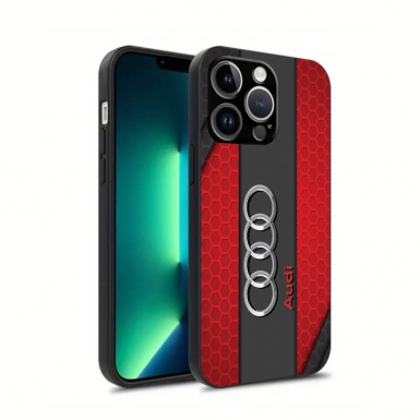 Audi  case iPhone honeycomb style color red 004