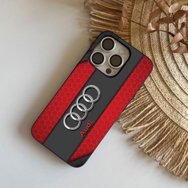 Audi  case iPhone honeycomb style color red 004