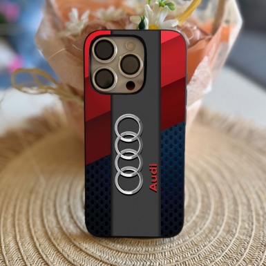 Audi iPhone case edition navy blue and red logo 009