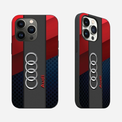 Audi iPhone case edition navy blue and red logo 009