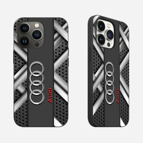 Audi case for iPhone interlaced gray line with logo 010