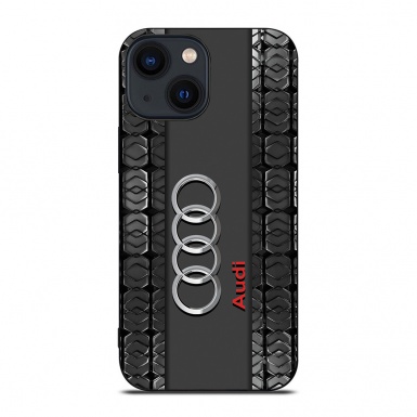 Audi mesh case dark gray with logo for iPhone 011