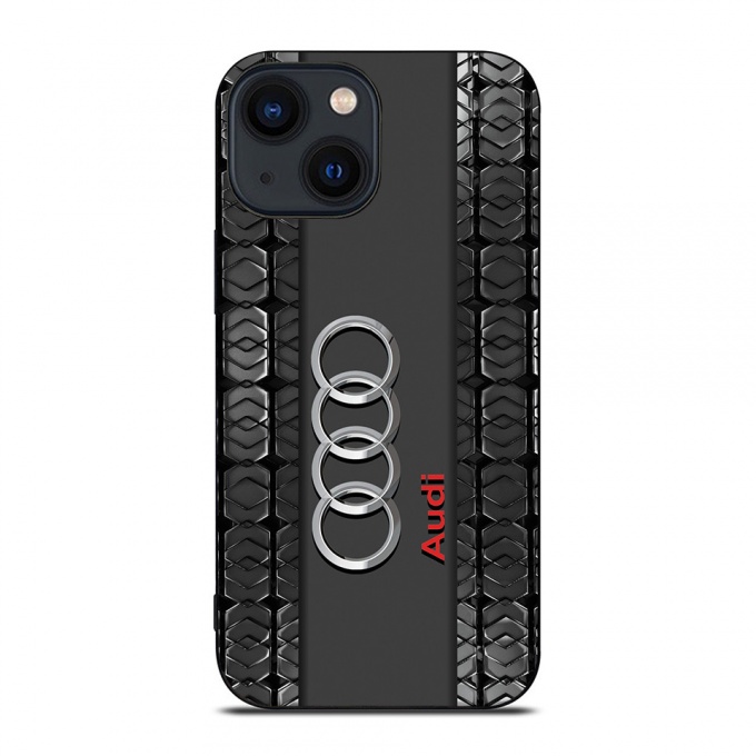 Audi mesh case dark gray with logo for iPhone 011