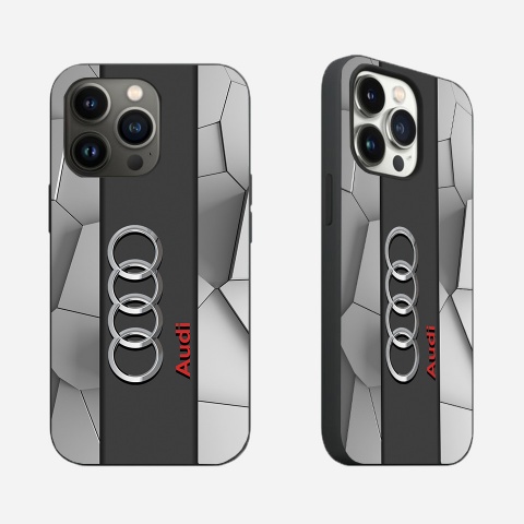 Audi silicone case for iPhone with gray elements and logo 014