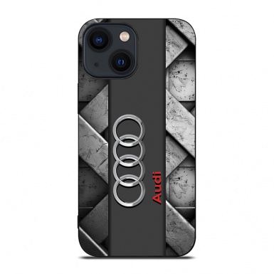 Audi iPhone case gray intertwined elements with logo 015