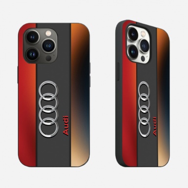 Audi colorful iPhone phone case with logo in the center 016