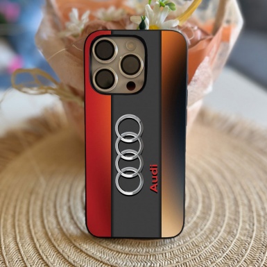 Audi colorful iPhone phone case with logo in the center 016