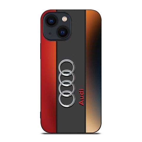 Audi colorful iPhone phone case with logo in the center 016