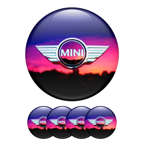 Mini Cooper Wheel Cap Stickers Silicone Multicolour Logo