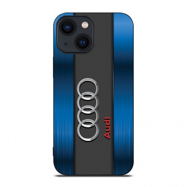 Audi iPhone case blue and gray with logo 019