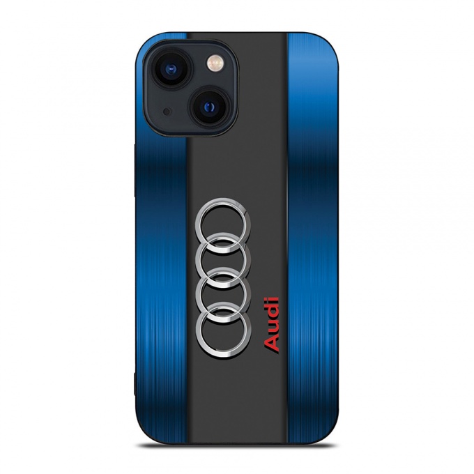 Audi iPhone case blue and gray with logo 019