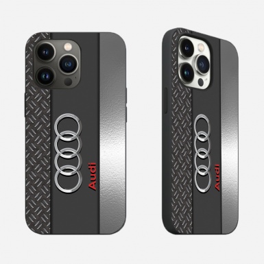 Audi iPhone case design light gray and dark with logo 020