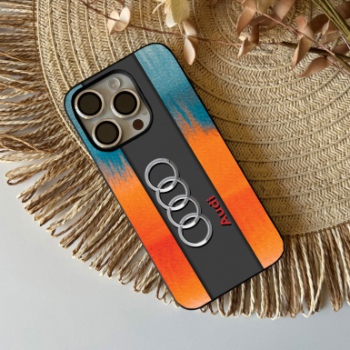 Audi iPhone case with iridescent colors and logo 022