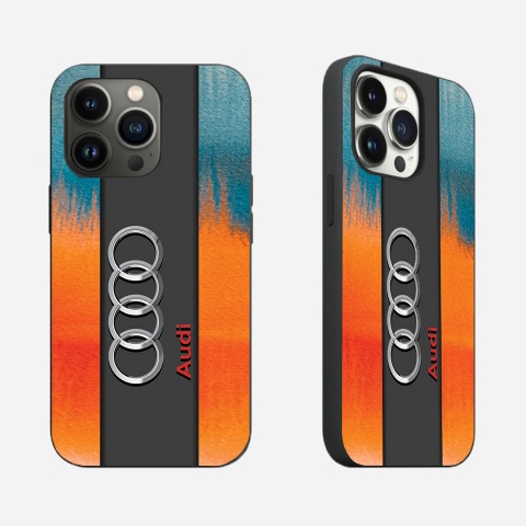 Audi iPhone case with iridescent colors and logo 022