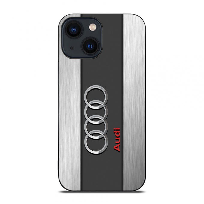 Audi iPhone phone case gray color metal type  with logo 023