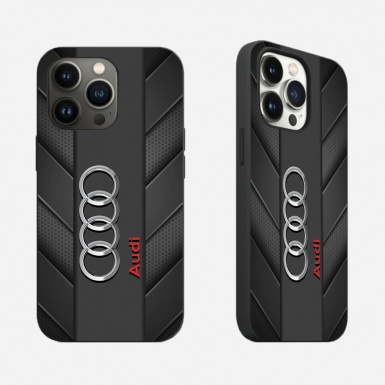 Audi 3D phone case black with logo in the center 025