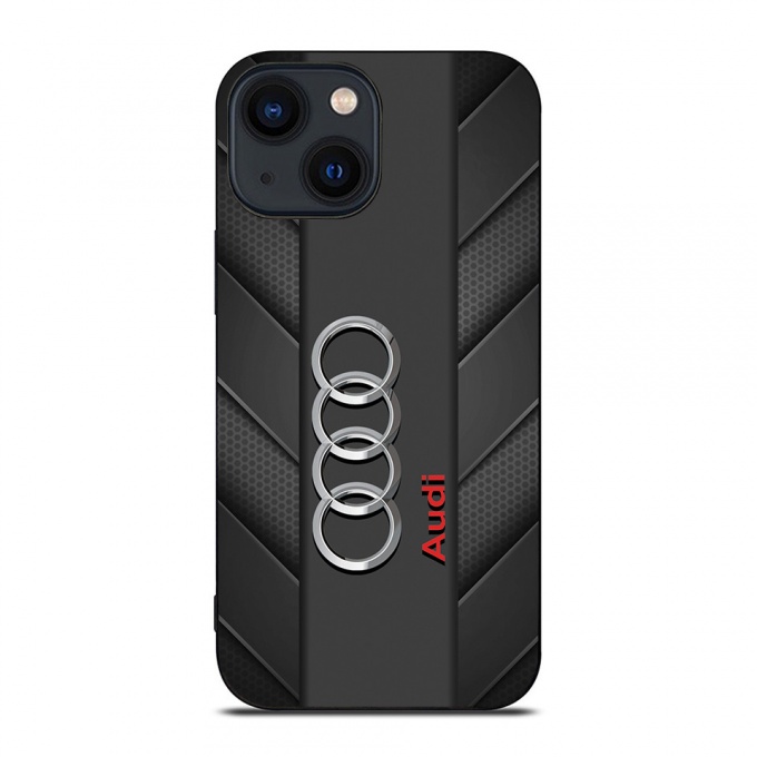 Audi 3D phone case black with logo in the center 025