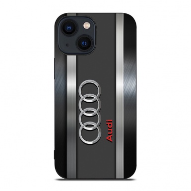 Audi phone case iphone gray stripes and logo in the center 027