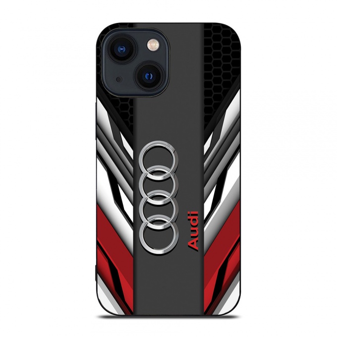 Audi white red and black style iPhone case with logo 030