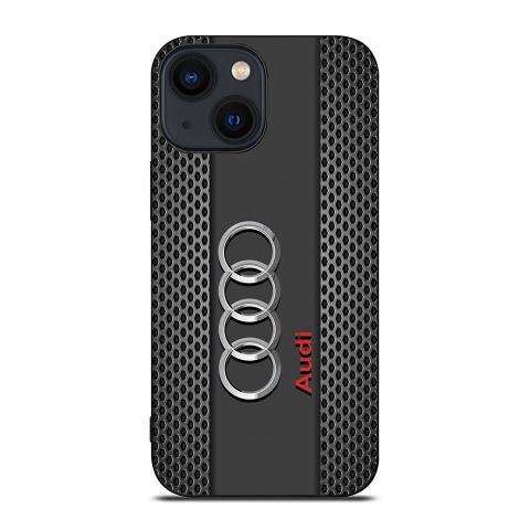 Audi case with imitation metal motifs with logo for iPhone 0031