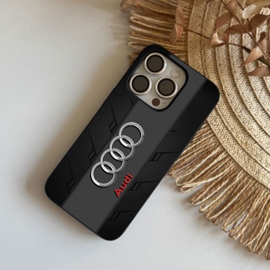 Audi silicone case for iPhone black with elements and logo 032