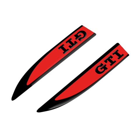 VW GTI Fender Silicone Badge Black Red Logo