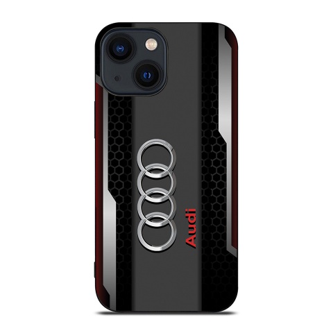 Audi iPhone case red black gray with logo in the middle 035