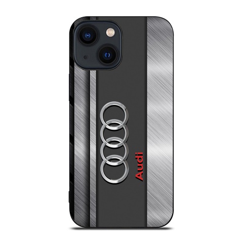 Audi iPhone case gray with 3D elements and logo 039