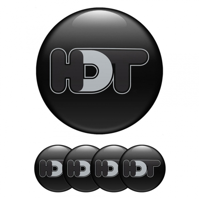 HDT Wheel Emblems Silicone for Center Black Grey Logo