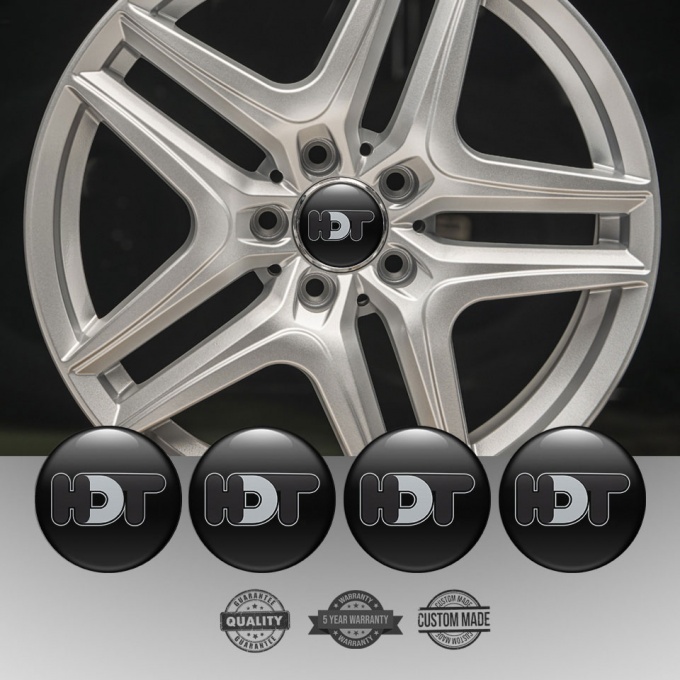 HDT Wheel Emblems Silicone for Center Black Grey Logo | Wheel Emblems ...