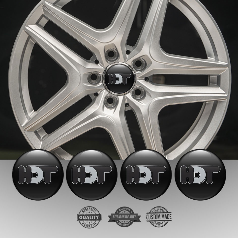 HDT Wheel Emblems Silicone for Center Black Grey Logo | Wheel Emblems ...