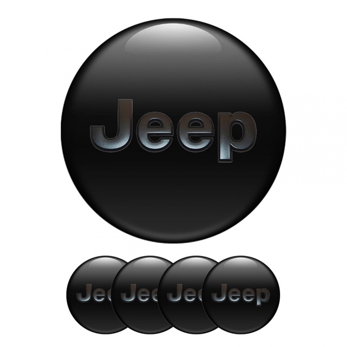Jeep Silicone Stickers Center Hub Black Edition