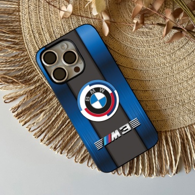 BMW stylish phone case with M3 logo blue and gray 006