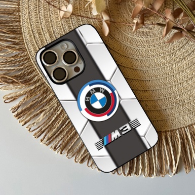 BMW case iPhone white and gray M3 and logo 008