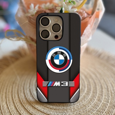 BMW M3 iPhone red gray phone case with new logo 016