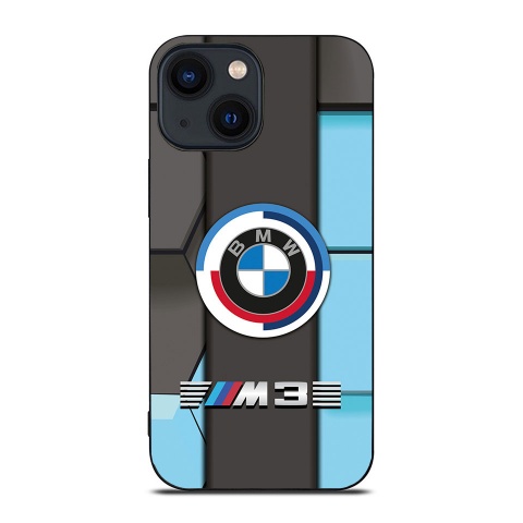 BMW M3 blue gray with new logo phone case for iPhone 017