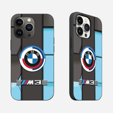 BMW M3 blue gray with new logo phone case for iPhone 017