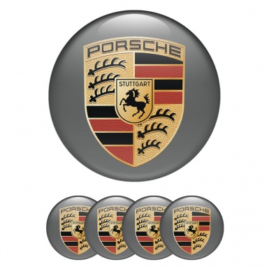 Porsche Emblems for Center Hup Cap Logo Dark Grey 