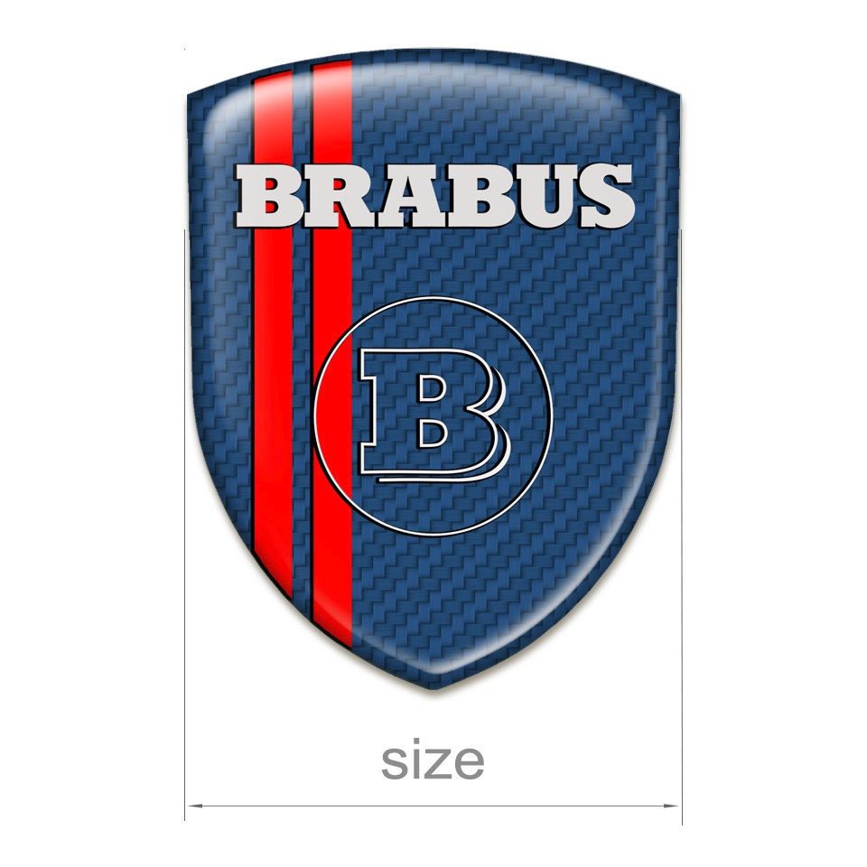 Brabus Auto Emblem Style Blue Base with Red lines | Domed Emblems ...