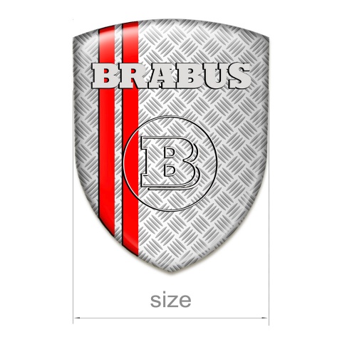 Brabus Embleme Silikon Metall Effekt mit Rot Streifen Auflage 